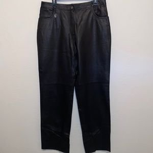 SOHO LEATHER COLLECTION BLACK LEATHER PANTS SZ 48